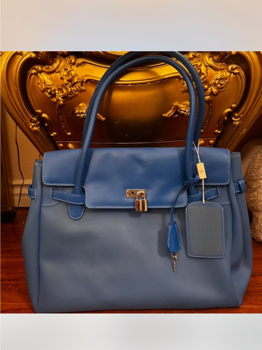 jelly pvc Lock and key bag large purse Besso brand vintage transparent tote